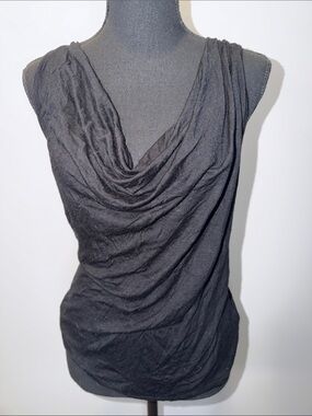Deb Black Draped Cowl Neck Sleeveless Top